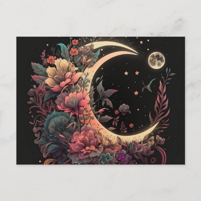 Boho Moon Postkarte (Vorderseite)