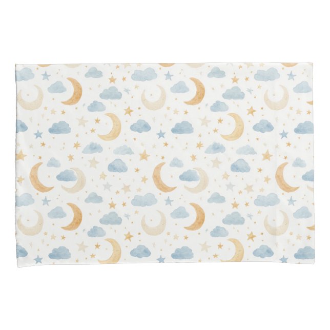 Boho Moon Stars Cloud Kids Kissenbezug (Vorderseite-Rechts)