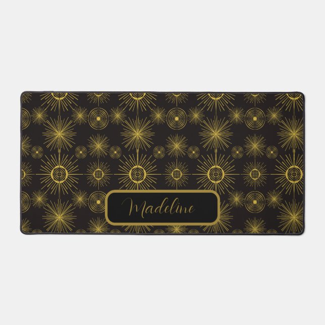 Boho Moon Stars Sun Black Motif (Recto)