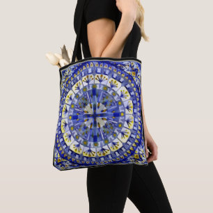 Boho Mosaic Tile Navy Blue Water - Tasche