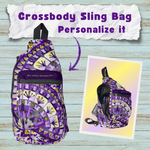 Boho-Mosaik-Mandala-Fliese Violette Flamme -  Crossbody Bag