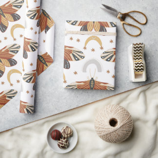 Boho Moth Geschenkpapier