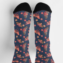 Boho Moth Pattern Design Socken