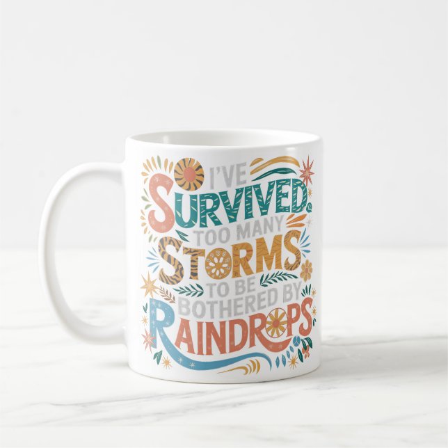 Boho Motivierend Pastel Survivor Geschenk Kaffeetasse (Links)