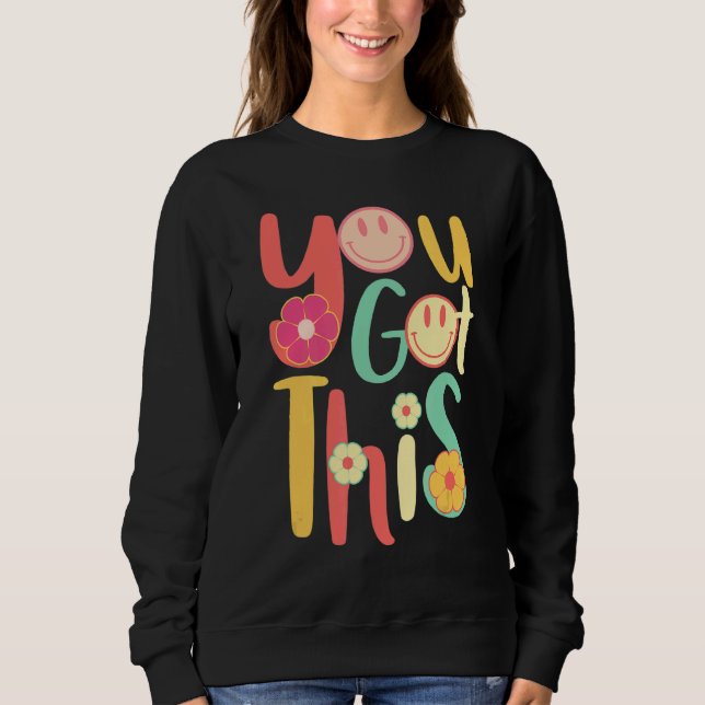 Boho Motivierend Testing Day Teacher Student Sie Sweatshirt (Vorderseite)