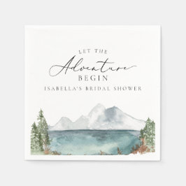 Boho Mountain Lake Adventure Brautparty Serviette