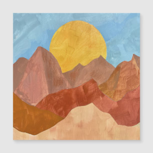 Boho Mountain Sunset - Warme Erde Tone Landschaft Magnetkarte