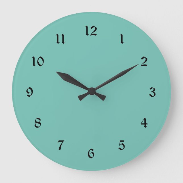Boho Mountain Turquoise Große Wanduhr (Vorderseite)