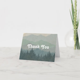 Boho Mountains Retro Dusty Blue geflochten Dankeskarte