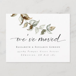 Boho Moving Announcement Minimal Script Elegant Ankündigungspostkarte