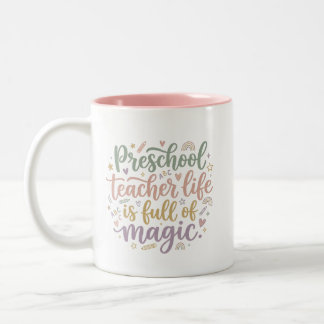 Boho-Mug für Vorschullehrer Das Leben ist voller M Zweifarbige Tasse
