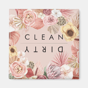 Boho Multicolor Floral Collage Rose Magnet