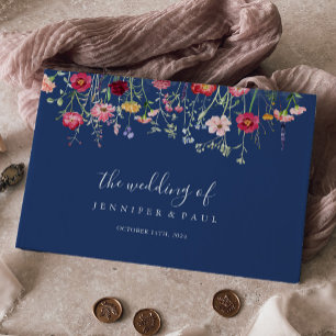 Boho Multicolor Wildblume Wedding Gästebuch