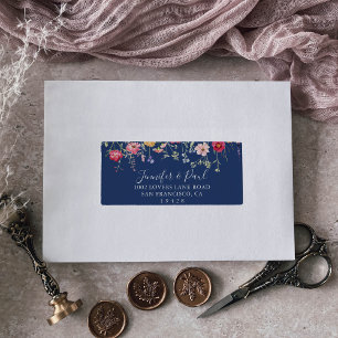 Boho Multicolor Wildblume Wedding RSVP-Adresse Adressaufkleber