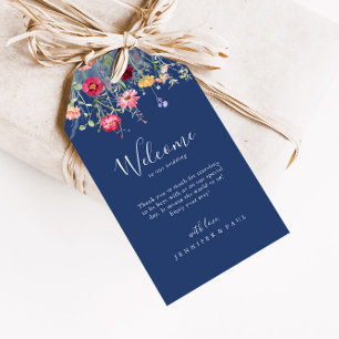 Boho Multicolor Wildblume Wedding Welcome Geschenkanhänger