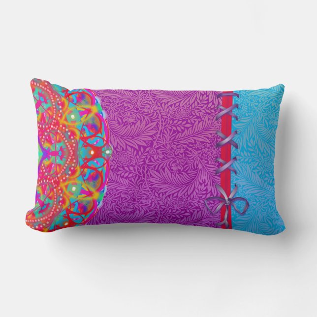 Boho Multicolored Mandala Reversible Lendenkissen (Vorderseite)