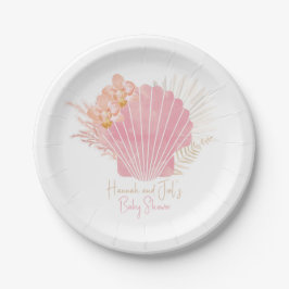 Boho Muschel Baby Girl Babydusche Papierplatte Pappteller