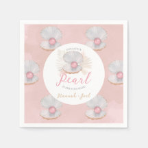 Boho Muschel Pink Pearl Ocean Baby Dusche