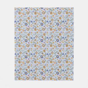 Boho muster 01.w Lblue BG Fleecedecke