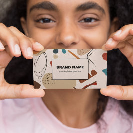 Boho Muster Abstrakt Geometric Terracotta Visitenkarte