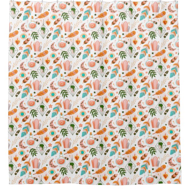 Boho Muster Duschvorhang (Vorderseite)