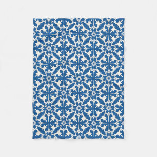 Boho-Muster in Blau – Elegant & Kühn Fleecedecke