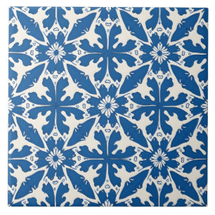 Boho-Muster in Blau – Elegant & Kühn Fliese