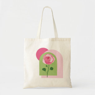 Boho-Muster mit rosa Blumen Tragetasche