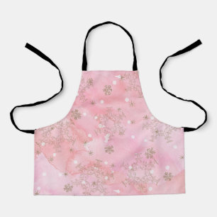 Boho Muster rosa Schneeflocken Weihnachten Schürze