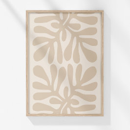 Boho Mute Beige neutrale botanische Abstrakte Kuns Poster