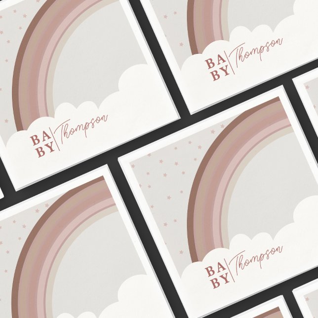 Boho Mute Rainbow Baby Shower Girl Napkins Serviette (Von Creator hochgeladen)