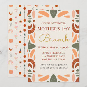 Boho-Muttertags-Brunch-Einladungskarte Einladung