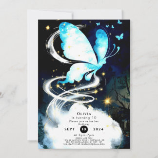 Boho Mystical Butterfly Geburtstag Einladung