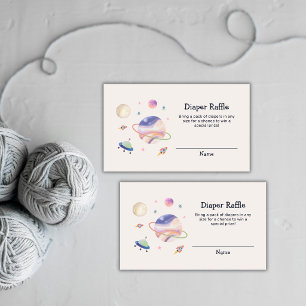 Boho Nacht Galaxie Weltraum Windel Tombola Babypar Begleitkarte