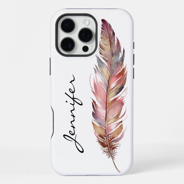 Boho Native American Feder iPhone 16 Pro Max Hülle (Rückseite)