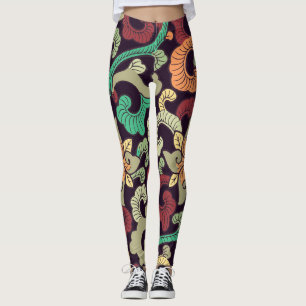 Boho Natur floral, asiatisch boho Zen-Stil Legging Leggings
