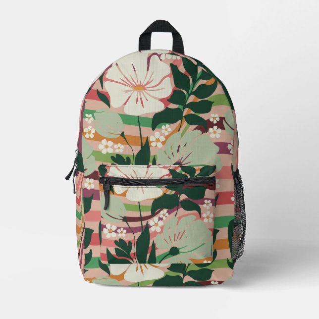 Boho Natur liebt Blumenmuster Bedruckter Rucksack (Vorderseite)