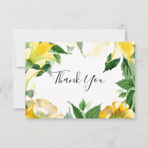 Boho Natural Elegance Yellow Wedding Vielen Dank Dankeskarte