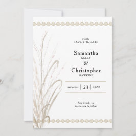 Boho Natural Pampas Grass Elegantes Foto Save The Date