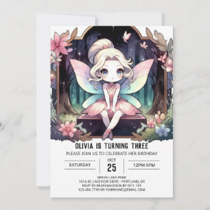 Boho Nature Fairy Birthday Einladung