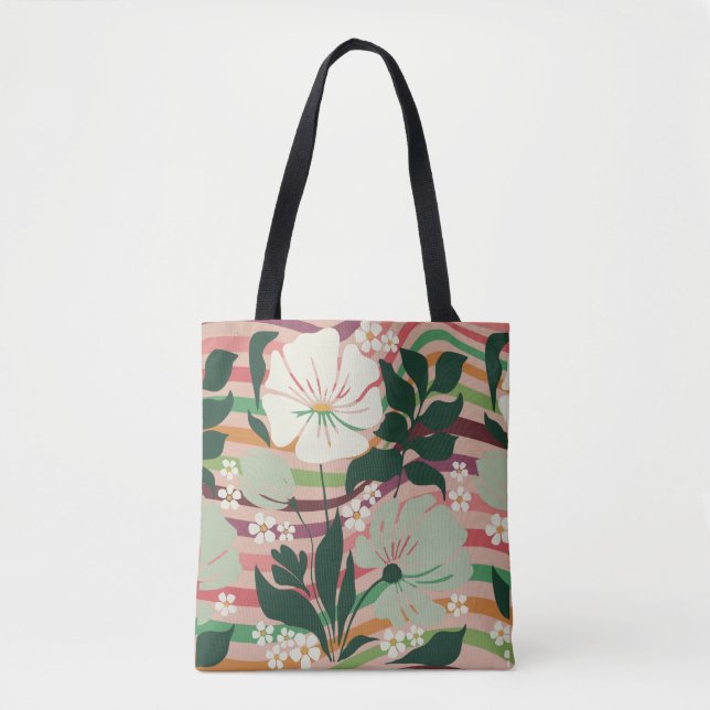 Boho Nature liebt blumengeschmückte Tasche (Vorderseite)