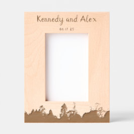 Boho Nature Rustic Anniversary Frame (Portrait) Geätzte Rahmen