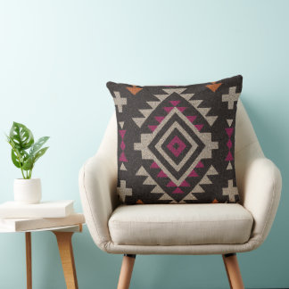 Boho Navajo Tribal Throw Pillow Kissen