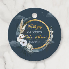 Boho Navy und Goldmond Pampas Über dem Mond Geschenkanhänger