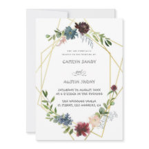 Boho Navy und grüne, einfache Blumen