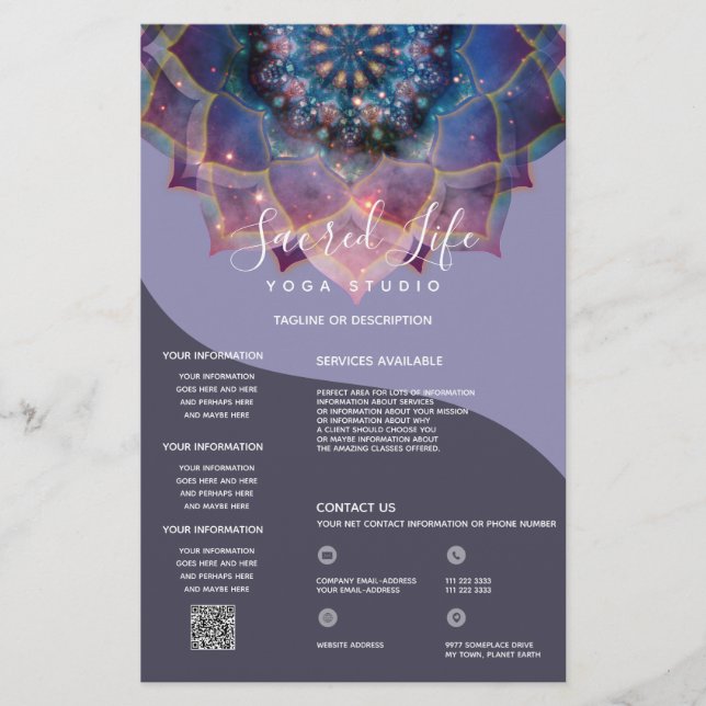 Boho Nebula Blüte | Mandala-Design Flyer (Vorne)