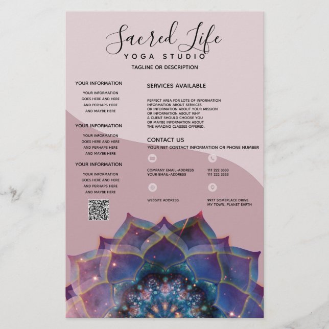 Boho Nebula Blüte | Mandala-Design Flyer (Vorne)