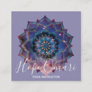 Boho Nebula Blüte   Mandala-Design Quadratische Visitenkarte