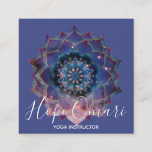 Boho Nebula Blüte   Mandala-Design Quadratische Visitenkarte