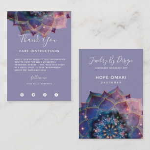 Boho Nebula Blüte   Mandala-Design Visitenkarte